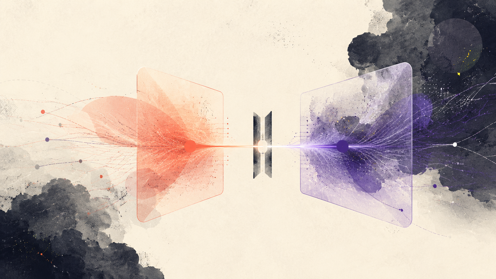 Two cognitive capsules connected through a narrow permission gate
